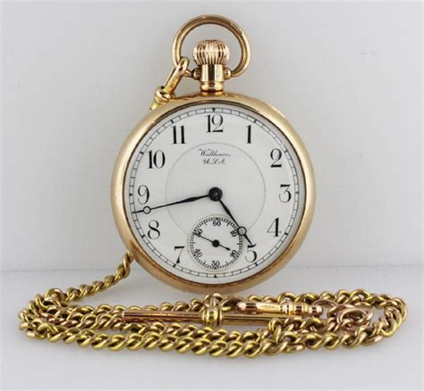 waltham 9ct gold pocket watch